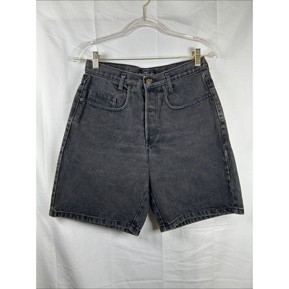 Guess by Marciano Black Bermuda Jean Shorts Size 1 High Rise Button Fly Denim